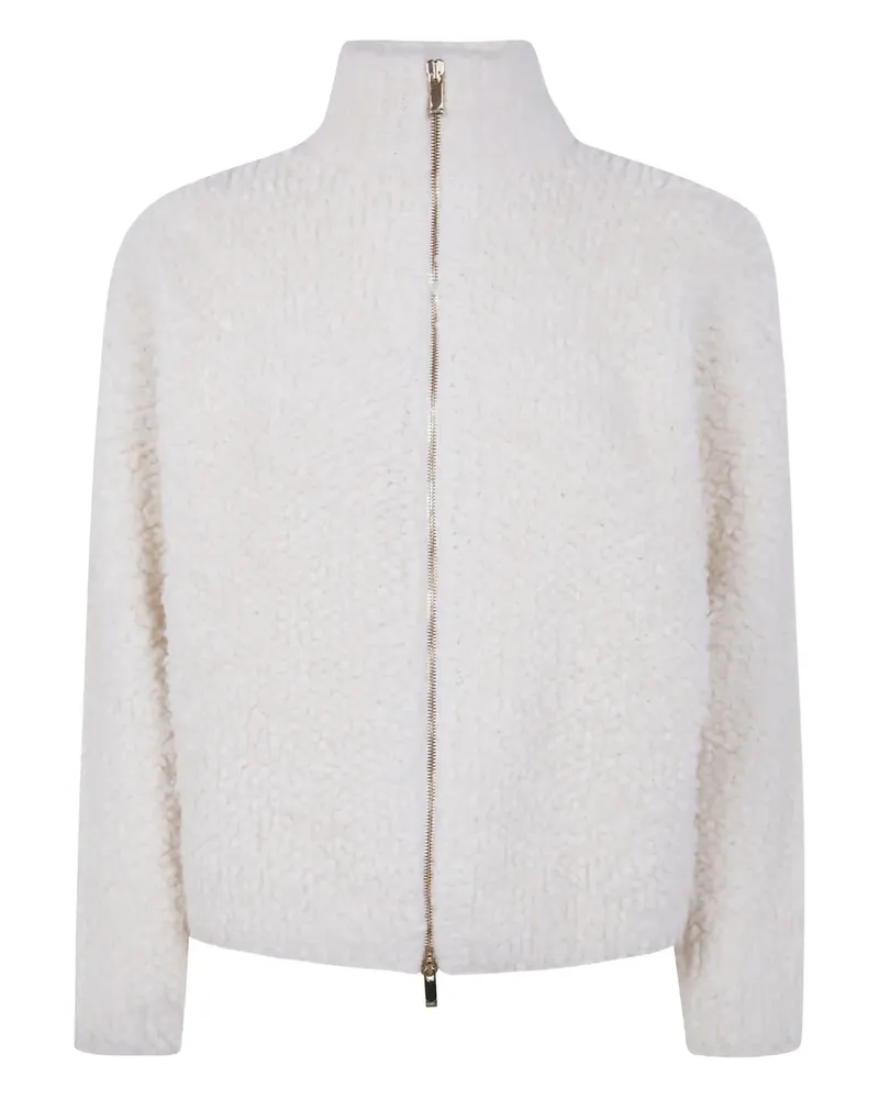 Max Mara Cardigan mit Reißverschluss - Weiß Weiß