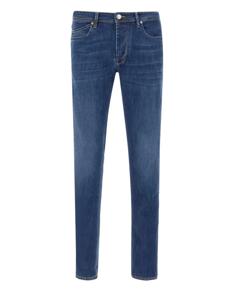Re-HasH RubensB five-pocket suede-patch jeans - Blau Blau