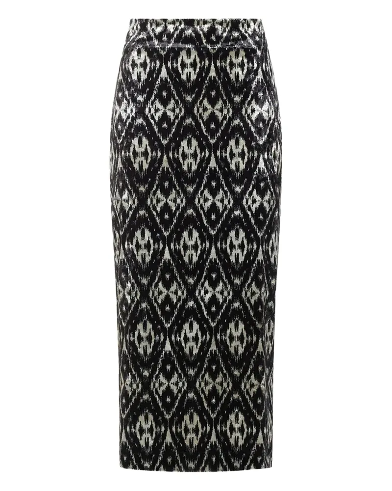 Pierre-Louis Mascia geometric-pattern maxi skirt - Schwarz Schwarz