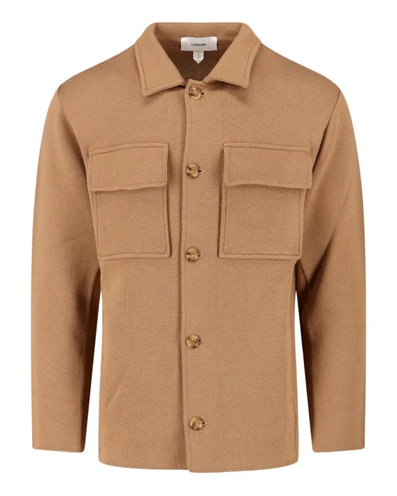 LARDINI button-up wool jacket - Braun Braun