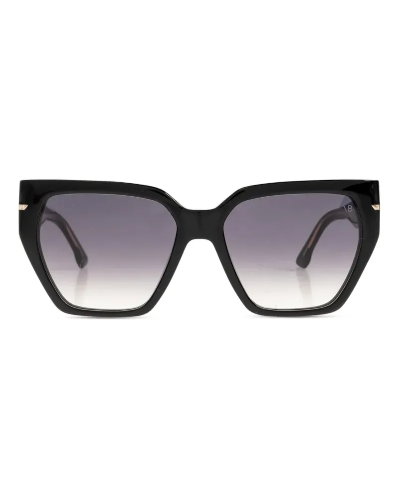 Victoria Beckham Sonnenbrille mit geometrischem Gestell - Schwarz Schwarz
