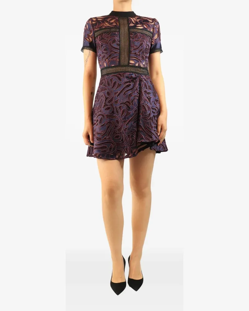 Self-Portrait short-sleeve mini dress - Violett Violett