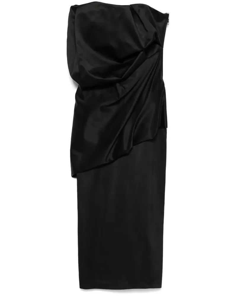 ALMAZ Drapiertes Block Midikleid - Schwarz Schwarz