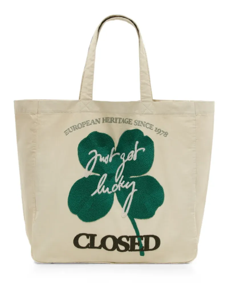 Closed Tote Bag mit Logo-Patch - Nude Nude