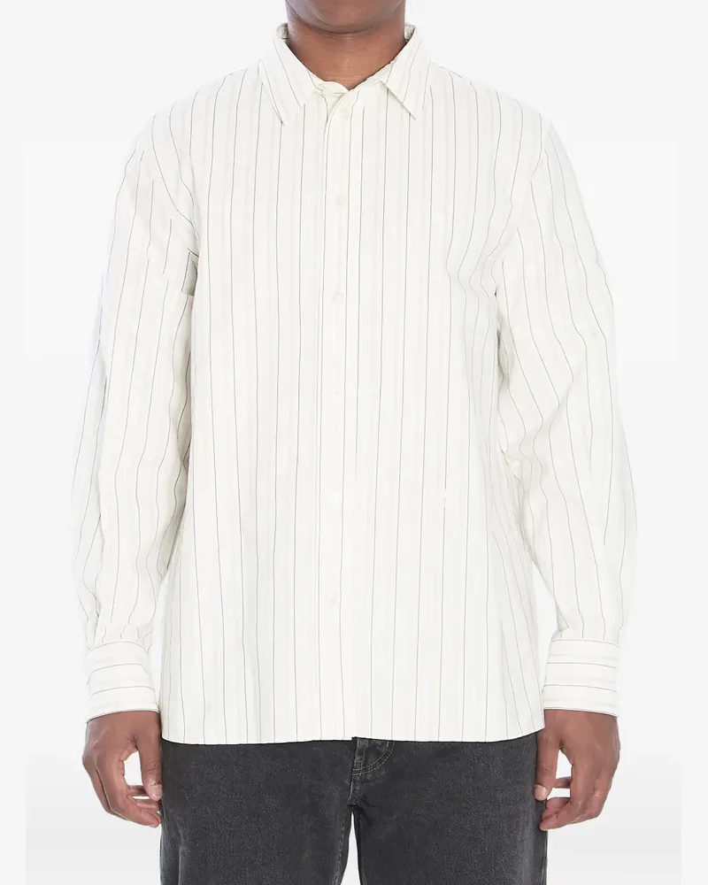Saint Laurent Gestreiftes Hemd - Weiß Weiß