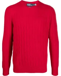 Ralph Lauren Kaschmirpullover mit Zopfmuster Rot