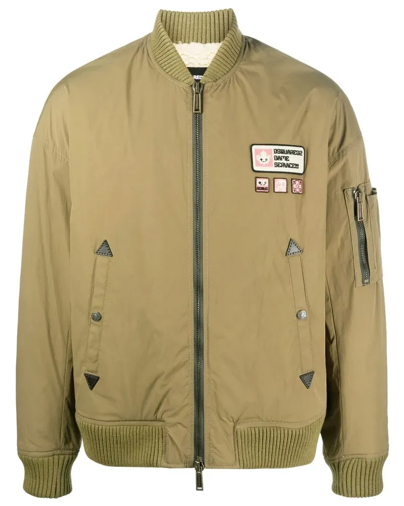 Dsquared2 Bomberjacke mit Logo-Patch - Grün Grün