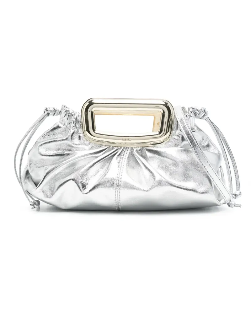 Maje Clutch im Metallic-Look - Silber Silber