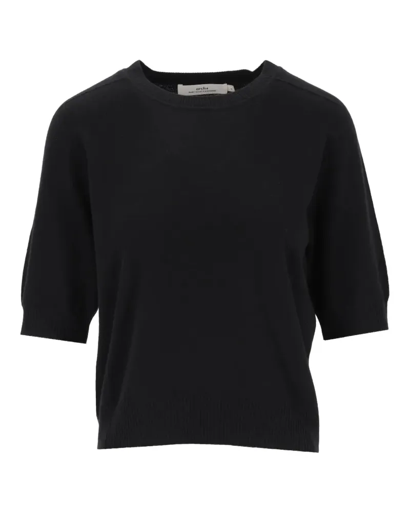 arch4 Evie Kurzarm-Kaschmirpullover - Schwarz Schwarz