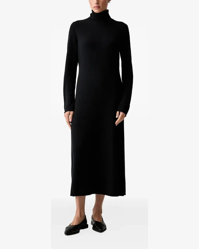 Marc O'Polo Gestricktes Midikleid mit Rollkragen - Schwarz Schwarz