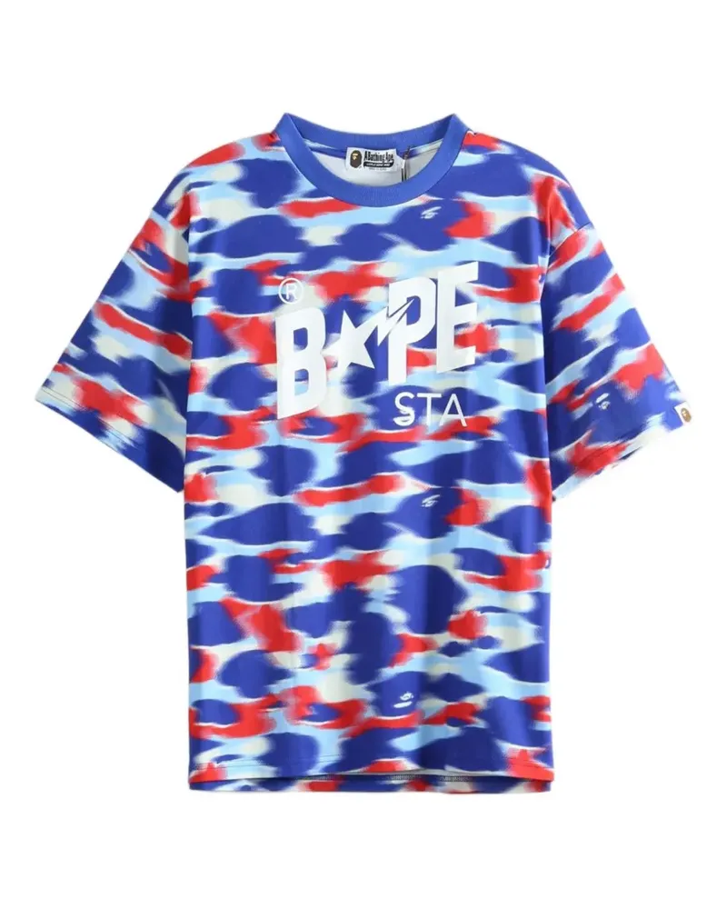 BAPE camouflage-print T-shirt - Blau Blau