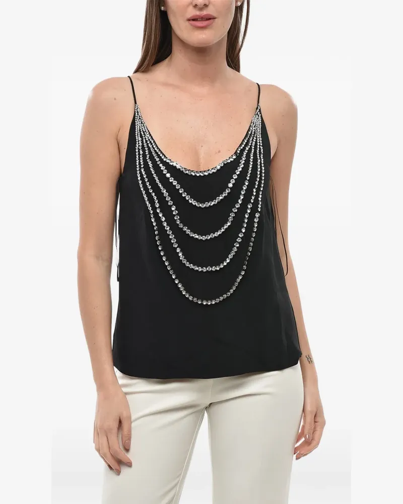 Stella McCartney Kenna rhinestone-embellished top - Schwarz Schwarz