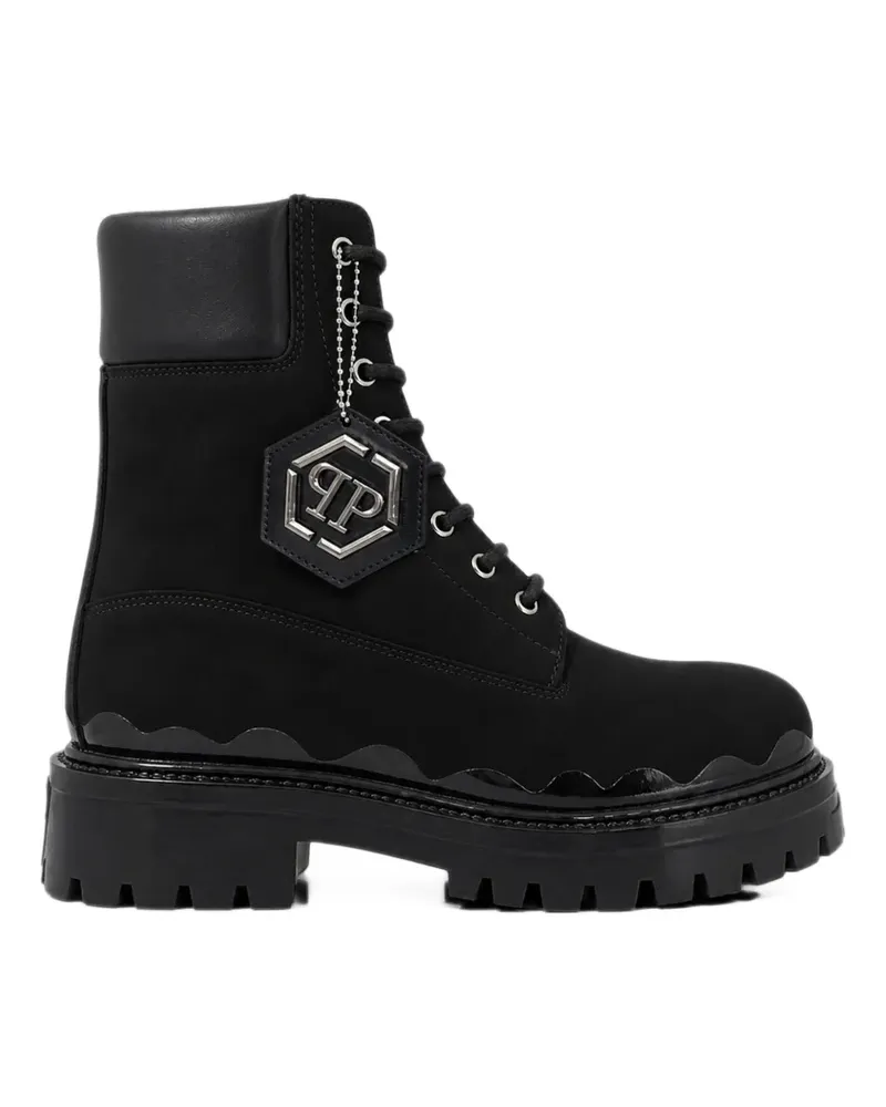 Philipp Plein Nabuk Schnürstiefel - Schwarz Schwarz