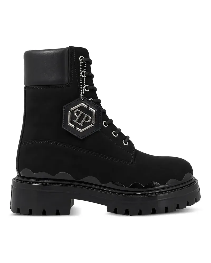 Philipp Plein Nabuk Schnürstiefel - Schwarz Schwarz