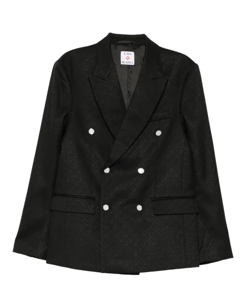 Casablanca Paris Einreihiges Sakko aus geometrischem Jacquard - Schwarz Schwarz