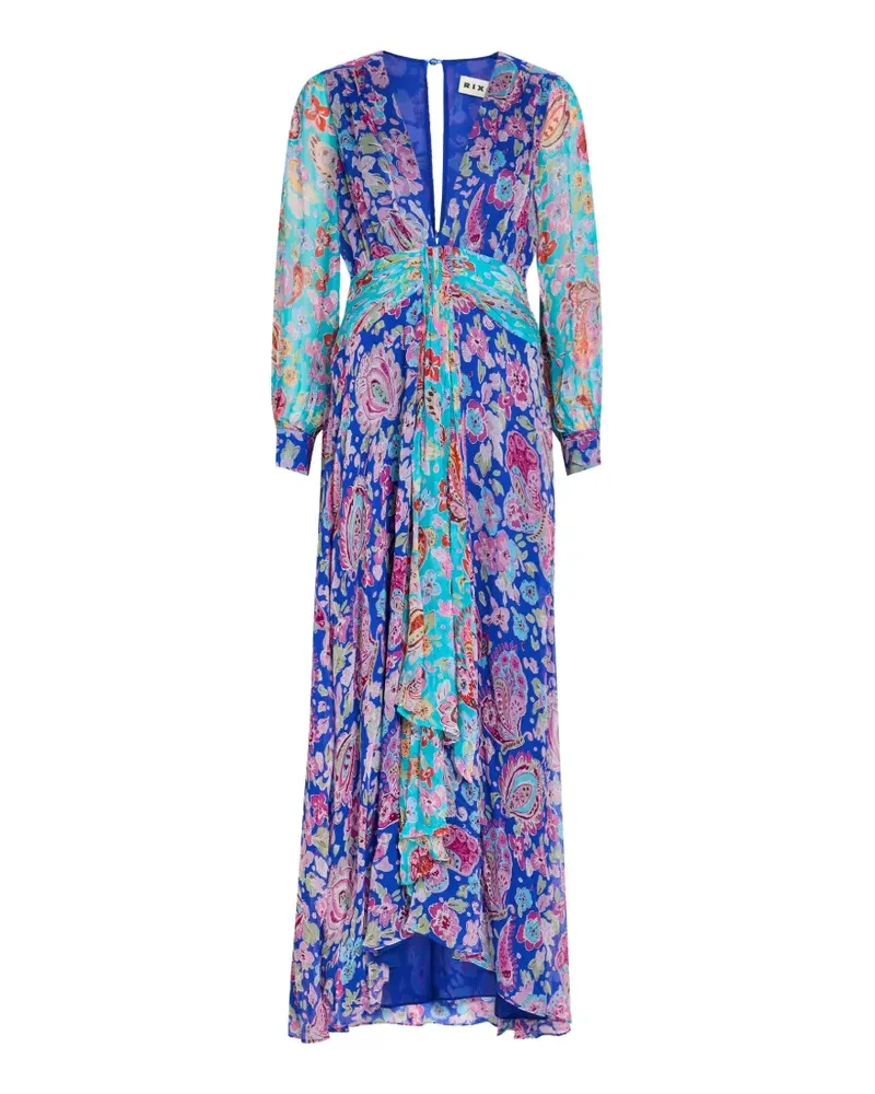 RIXO floral maxi dress - Blau Blau