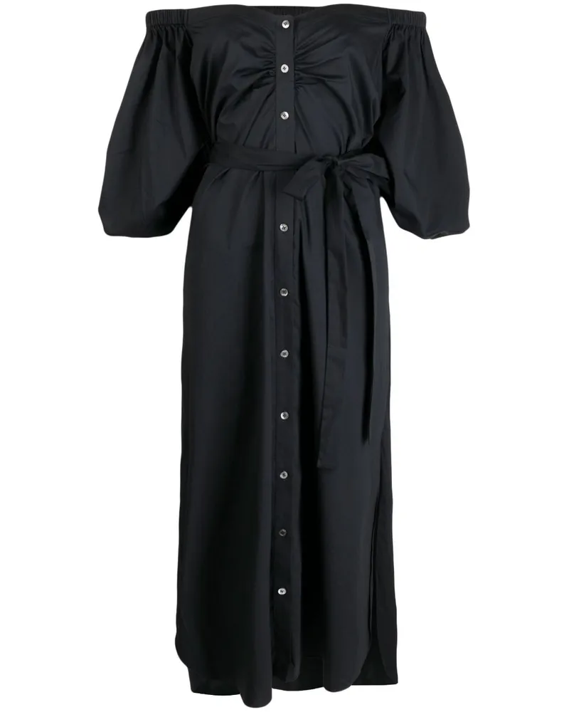 STAUD Schulterfreies Kleid Schwarz