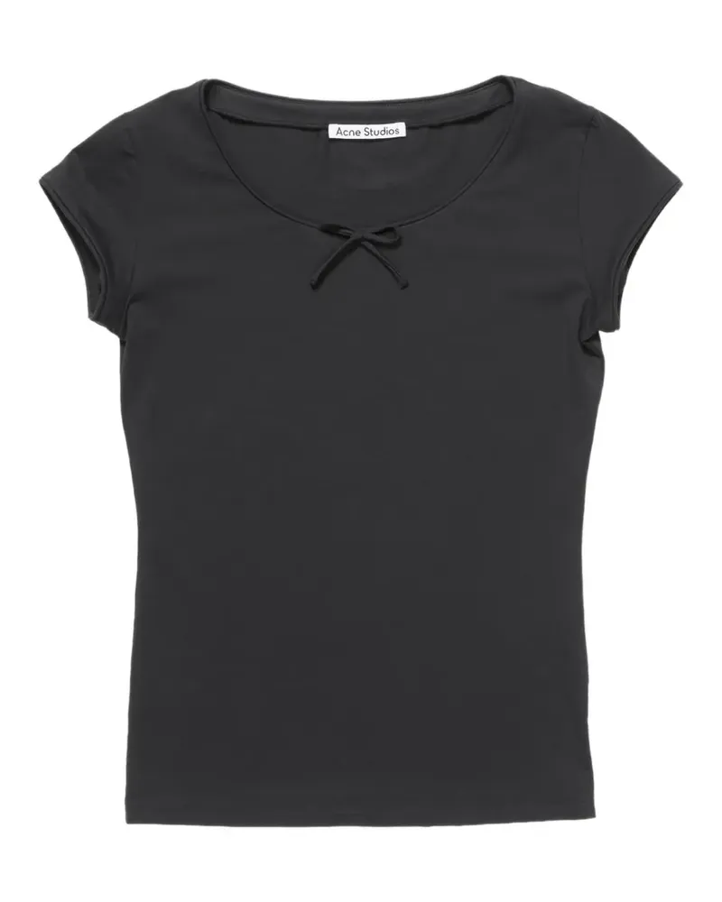 Acne Studios bow-detail cap-sleeve T-shirt - Schwarz Schwarz