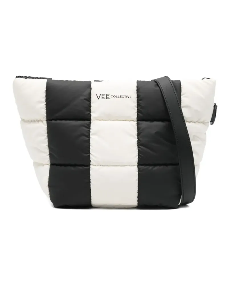 VeeCollective striped-pattern clutch bag - Schwarz Schwarz