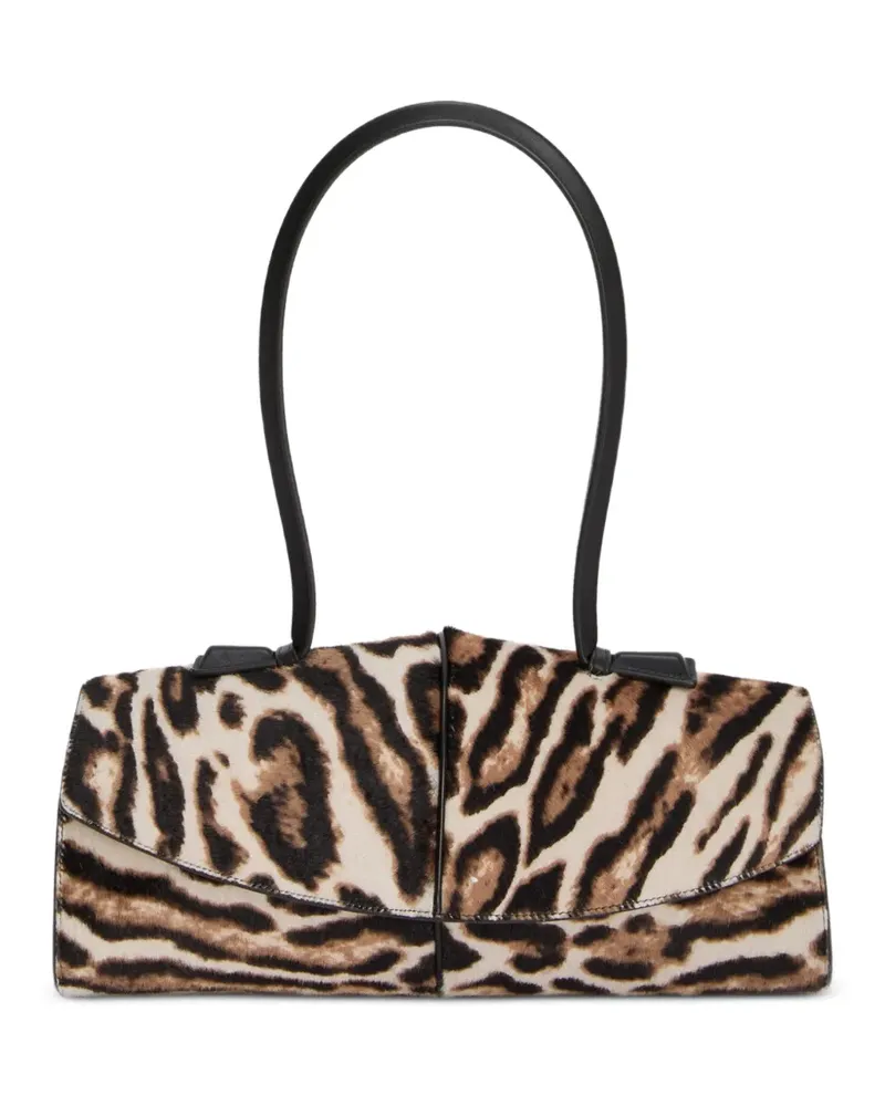 Jil Sander Linea Schultertasche mit Ozelot-Print - Braun Braun