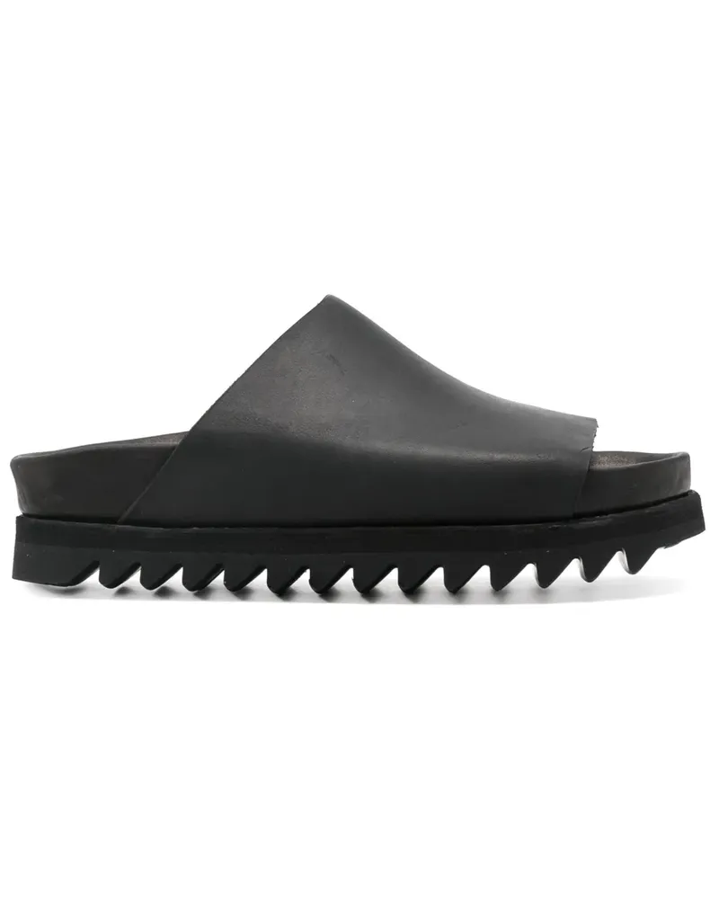 GUIDI Pantoletten aus Leder - Schwarz Schwarz