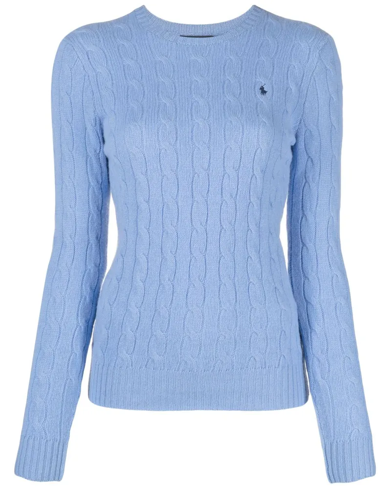 Ralph Lauren Polo Pony Pullover mit Zopfmuster - Blau Blau