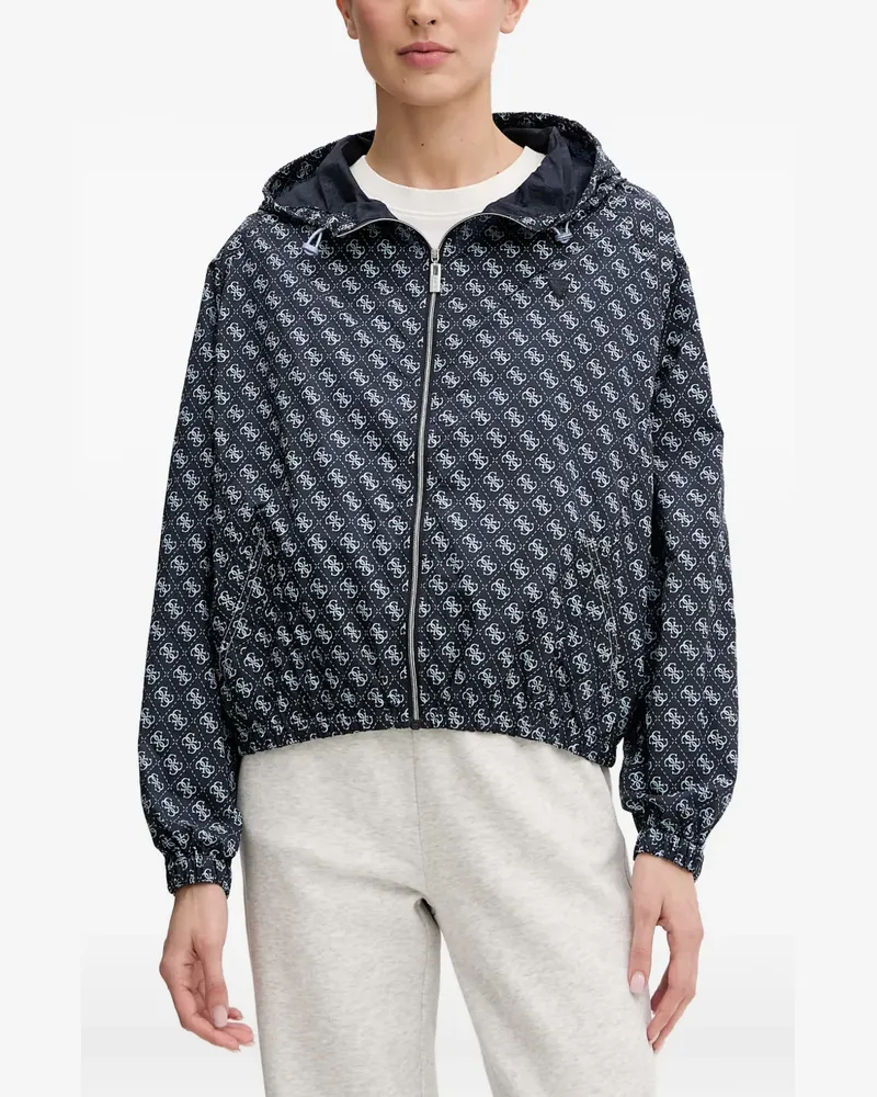 Guess Hoodie mit Monogramm-Print - Blau Blau