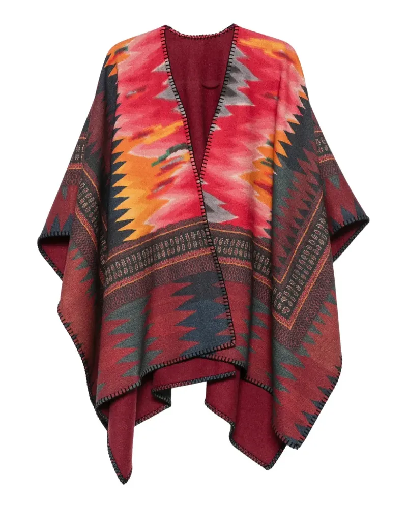 Pierre-Louis Mascia Poncho mit geometrischem Muster - Rot Rot