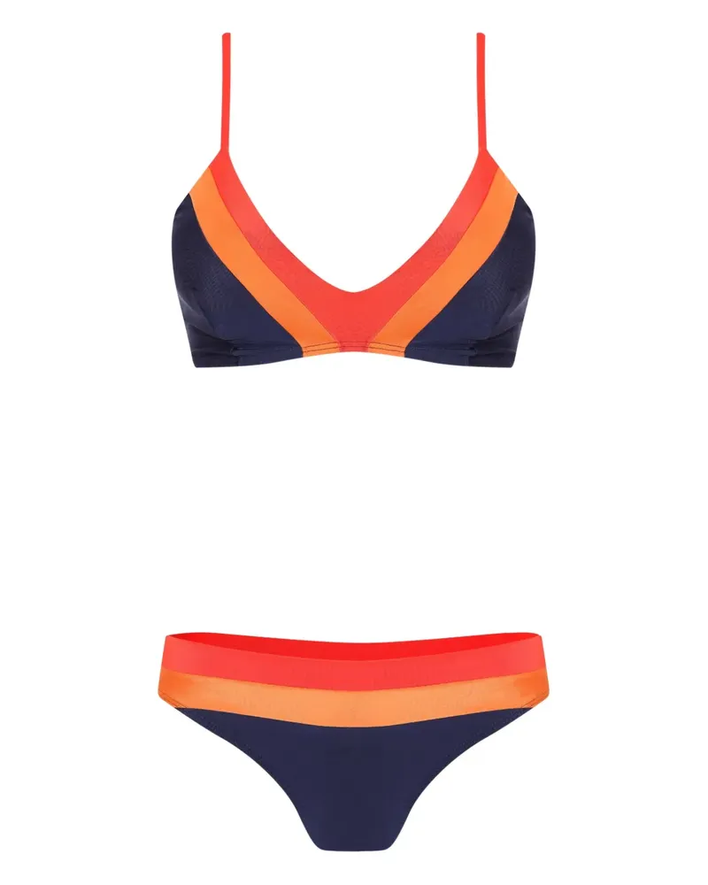 Lygia & Nanny Bikini mit Streifendetail - Blau Blau