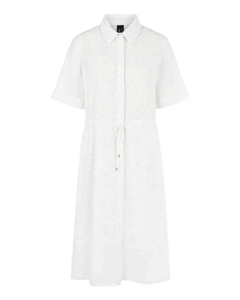 Marc Cain Kordelzug-Midikleid mit Zickzackmuster - Weiß Weiß