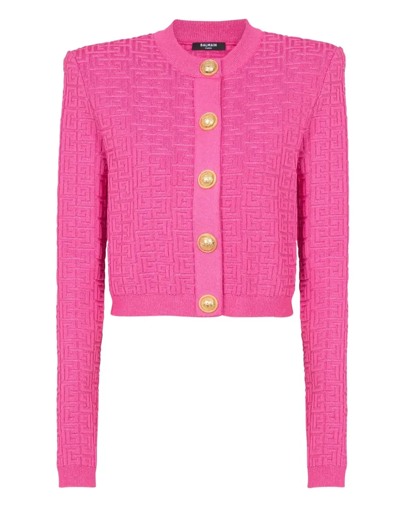 Balmain Cardigan mit Monogrammmuster - Rosa Rosa
