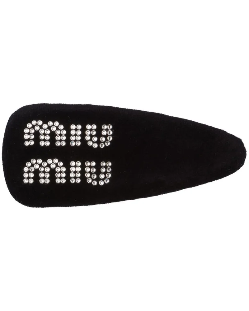 Miu Miu Haarspange mit Logo - Schwarz Schwarz