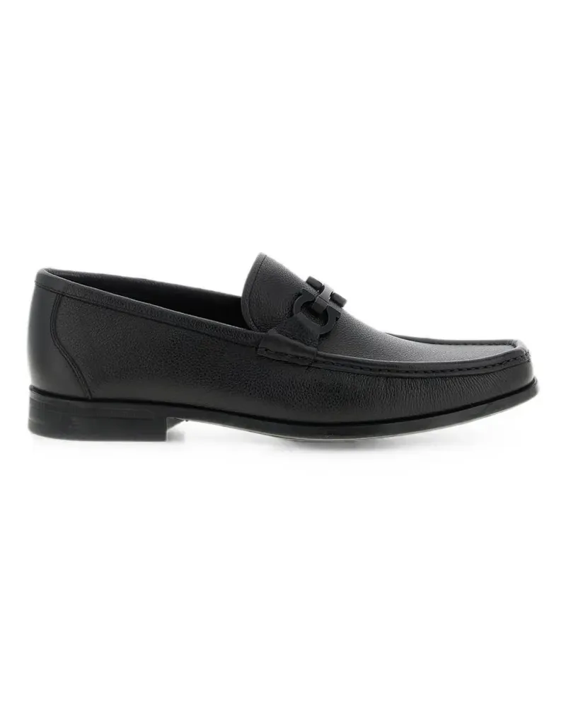 Ferragamo Gancini grained leather loafers - Schwarz Schwarz