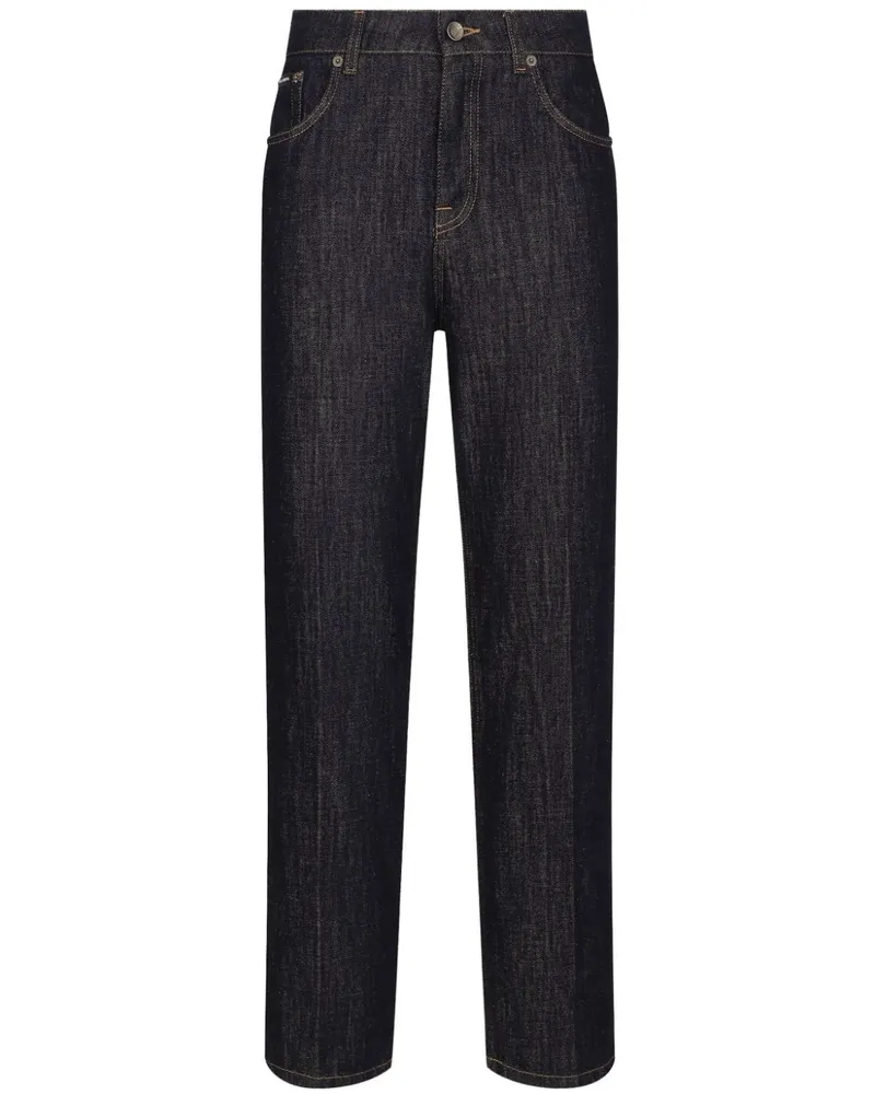 Dolce & Gabbana Gerade High-Rise-Jeans Schwarz