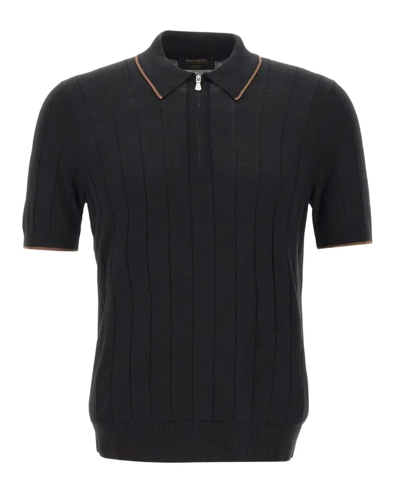 Gran Sasso half-zip polo shirt - Schwarz Schwarz