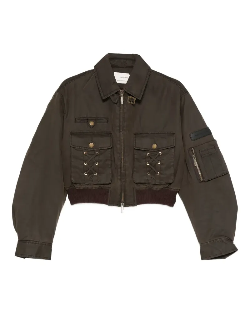 Feng Chen Wang lace-up pocket jacket - Braun Braun