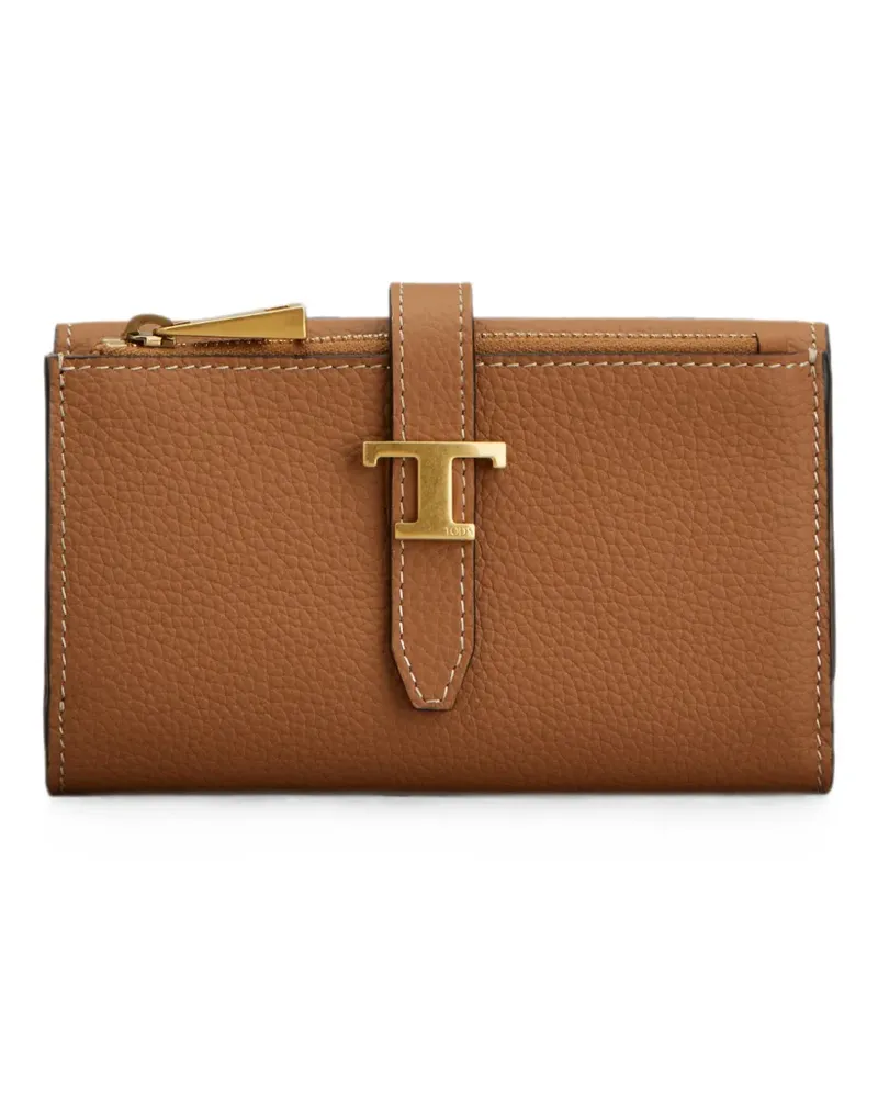 TOD'S wallet in leather - Braun Braun
