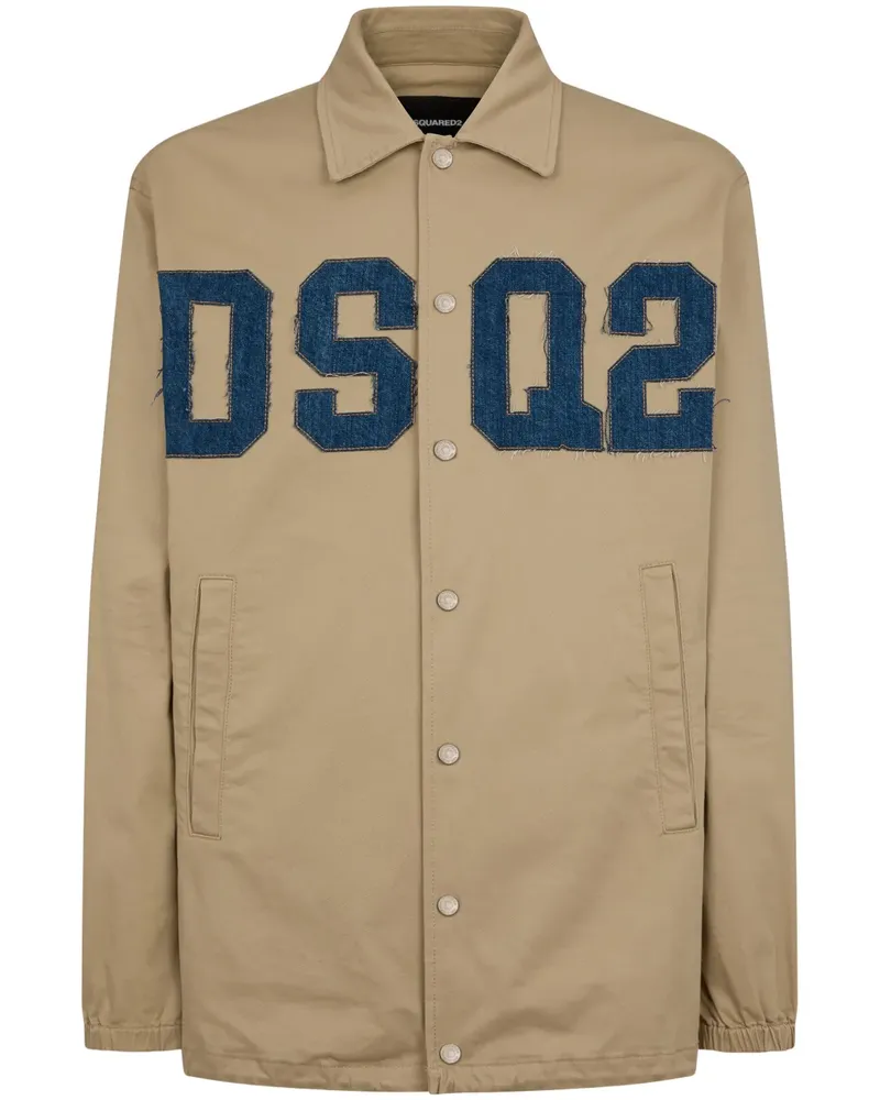 Dsquared2 Hemdjacke mit Logo-Patch - Nude Nude