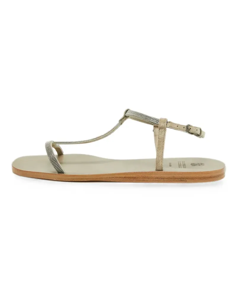Brunello Cucinelli Monili-chain thong sandals - Silber Silber