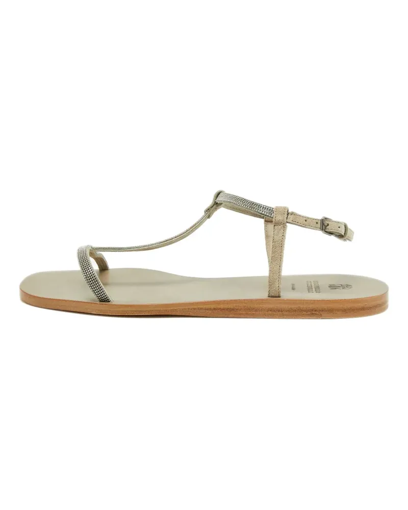Brunello Cucinelli Sandalen mit Monili-Kette - Silber Silber