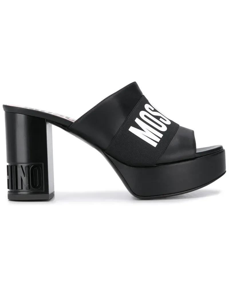 Moschino Mules mit Logo, 95mm - Schwarz Schwarz