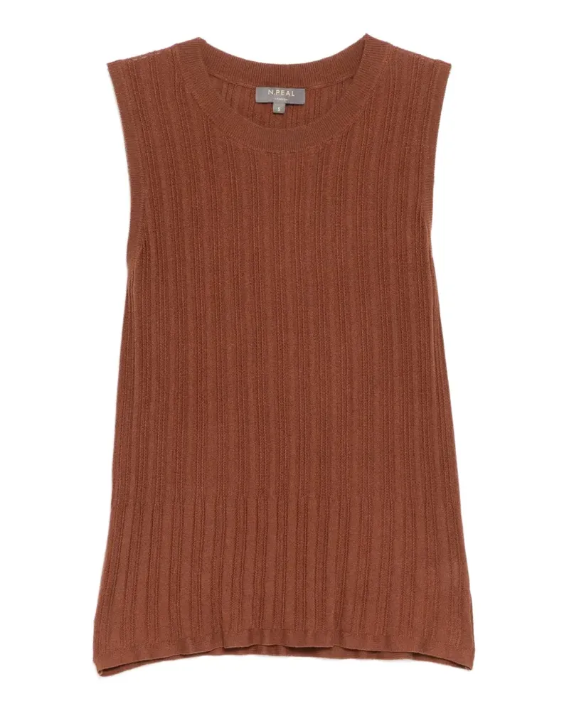 N.Peal Geripptes Trägershirt - Braun Braun