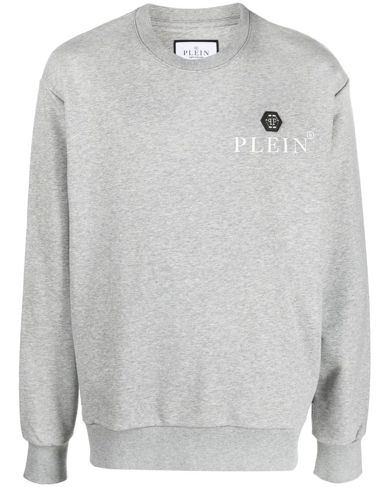 Philipp Plein Sweatshirt mit Logo-Schild - Grau Grau