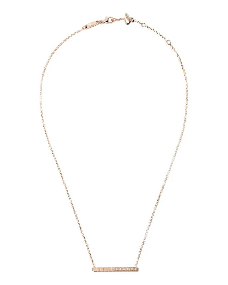 Chopard 18kt 'Ice Cube Pure' Rotgoldhalskette mit Diamant - Rosa Rosa