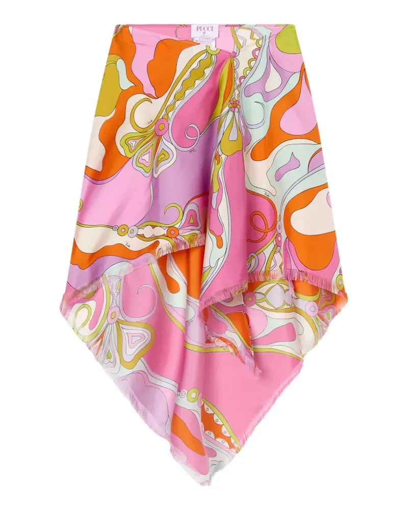 Emilio Pucci Orchidee-print silk skirt - Rosa Rosa