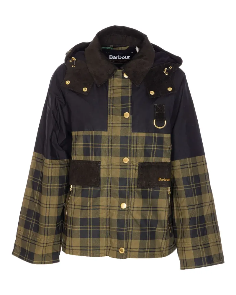 Barbour Elaine Jacke mit Schottenkaro - Grün Grün