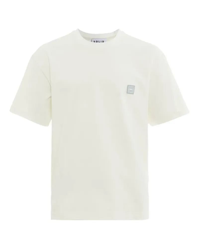 SOLID HOMME Super Normal T-Shirt mit Logo-Patch - Nude Nude