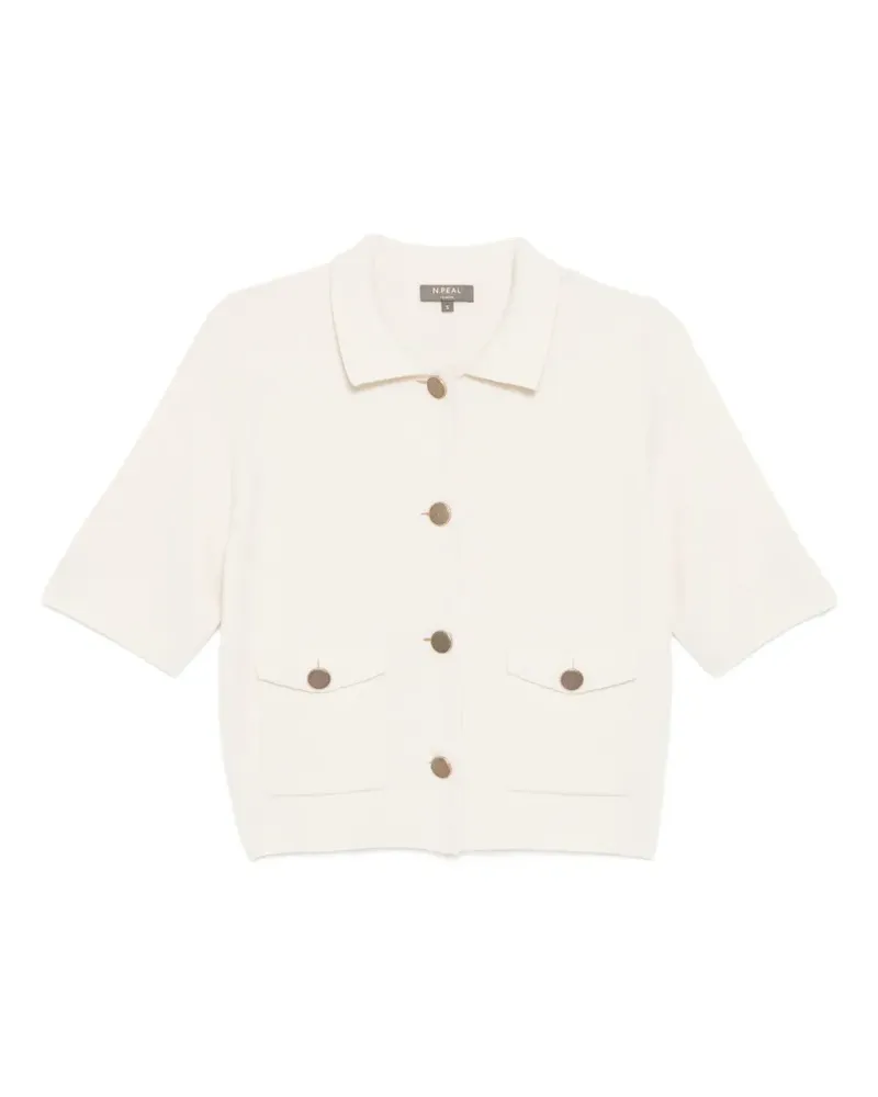 N.Peal Kurzärmelige Bluse mit Eton-Kragen - Nude Nude