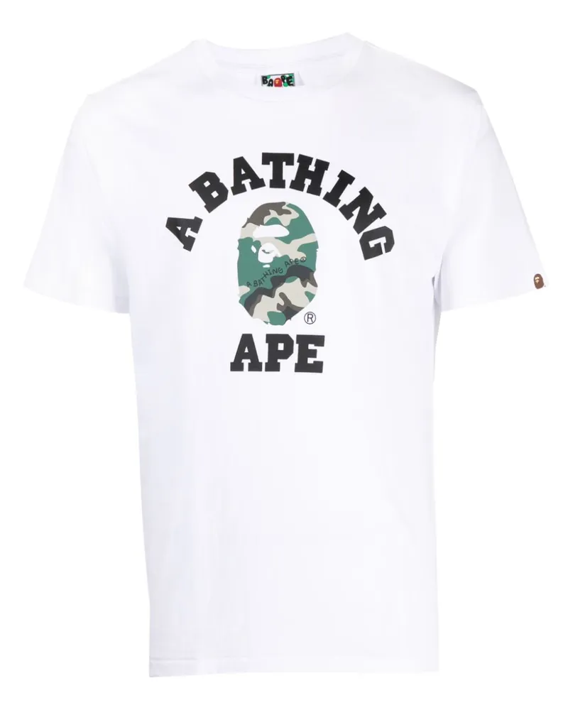 BAPE T-Shirt mit Logo-Patch Weiß