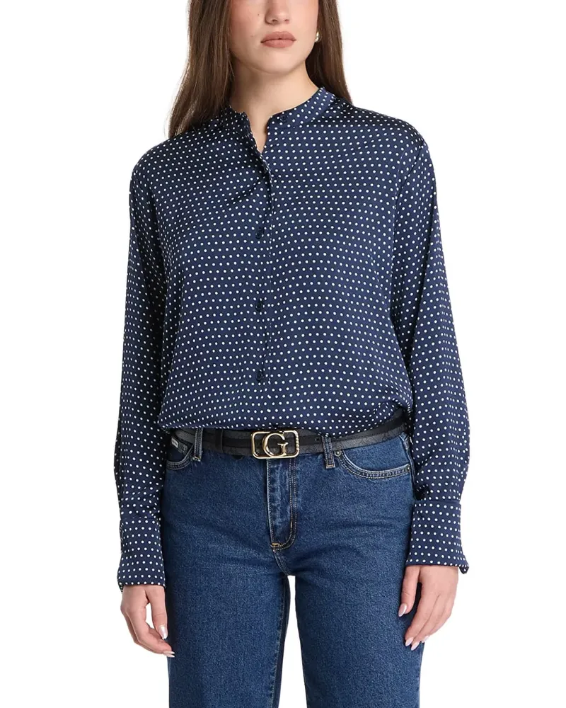 Michael Kors polka-dot long-sleeve shirt - Blau Blau